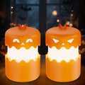 Rechargeable Halloween Pumpkin Lantern Light Collapsible Jack O Lantern 2 Pack  | Orange