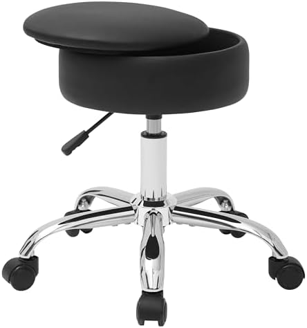 Adjustable Vanity Stool Storage Swivel Rolling Vanity Chair with Wheels - Image 7