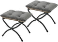 15"(H) Folding Ottoman, Set of 2, Foldable Footrest Stool, Small Foot Stool for Couch, Collapsible Foot Rest Ottoman for Sofa, Accent Padded Ottomans for Living Room, Bedroom, Dark Grey by MordchilHF