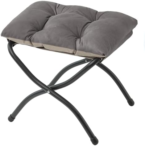 15"(H) Folding Ottoman, Foldable Footrest Stool, Portable Small Foot Stool for Couch, Collapsible Foot Rest Ottoman for Sofa, Accent Padded Ottomans for Living Room, Bedroom, Dark Coffee by MordchilHF