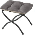 15"(H) Folding Ottoman, Foldable Footrest Stool, Portable Small Foot Stool for Couch, Collapsible Foot Rest Ottoman for Sofa, Accent Padded Ottomans for Living Room, Bedroom, Dark Coffee by MordchilHF