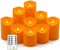 Nimiko Flameless Candles with Remote, Battery Operated Flickering Flameless Candles, LED Candles with Timer 2/4/6/8H, with Realistic LED Candles Set of 9 (D3 x H 3" 4" 5" 6" 7") (Orange) by Nimiko