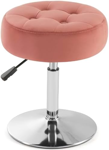 Gitrah Pink Vanity Stool Chair Swivel Adjustable Comfortable Makeup Stool by Gitrah