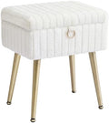 SONGMICS Vanity Stool Chair with Storage, Metal Legs, Max. Load 440 lb by SONGMICSbySONGMICSHOME