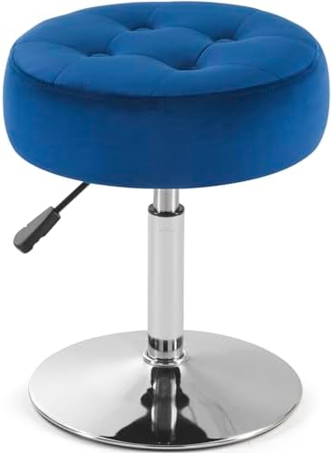 Gitrah Blue Vanity Stool Chair Swivel Adjustable Comfortable Makeup Stool by Gitrah