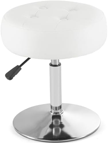 Gitrah White Vanity Stool Chair Swivel Adjustable Comfortable Makeup Stool - Image 5