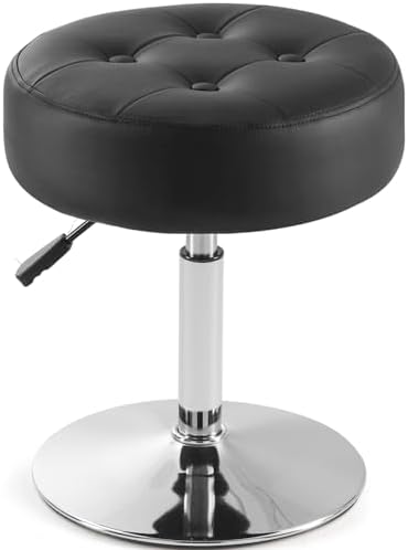 Gitrah Black Vanity Stool Chair Swivel Adjustable Comfortable Makeup Stool by Gitrah