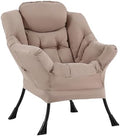 Welnow Lazy Chair for Adults，Modern Reading Accent Chair,Khaki Single by LifeGetsBetterWithWelnow