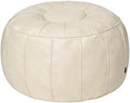 Thgonwid Unstuffed Moroccan Ottoman Pouf Cover, Ottoman Footstool Storage Solution, Bean Bag Chair, Foot Rest, Ivory White by Thgonwid