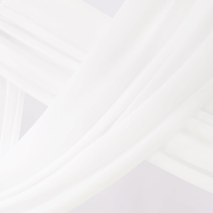 Socomi Wedding Arch Draping Fabric 3 Panels 29" x 19Ft Ivory Sheer Chiffon Curtain Drapes 6 Yards for Wedding Ceremony Birthday Party Decoration