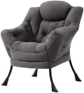 Tiita Lazy Chair for Adults, Comfy Reading Accent Chair, Dark Grey Single by TiitaHome