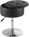 Gitrah Black Vanity Stool Chair with Storage Swivel Adjustable Makeup Stool by Gitrah