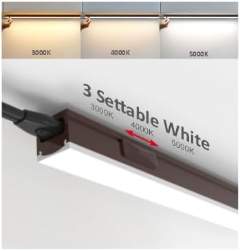Under Cabinet Lighting Plug in, 12 Inch 1 Pc, Linkable AC120V 3CCT 3000K/4000K/5000K Ultra Slim, LED Under Cabinet Lights for Counter Light, Kitchen, Shelf, Sink, Workshop, Desk, Bronze