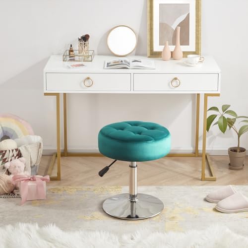 Gitrah Teal Vanity Stool Chair Swivel Adjustable Comfortable Makeup Stool - Image 4