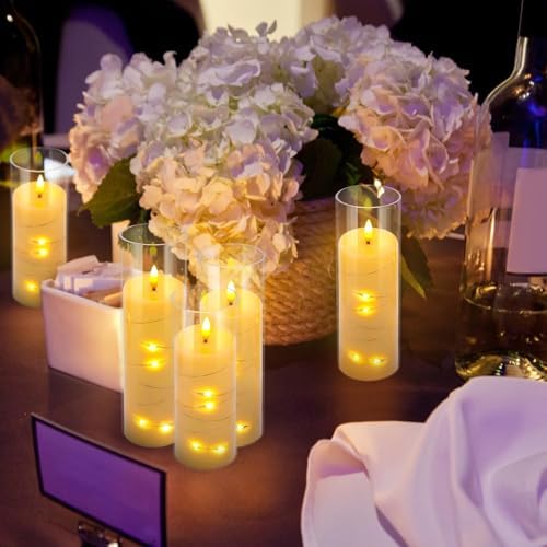 YOROXRG 24 Pack Christmas Decoration Flickering Flameless Candles,Battery Operated Candles,LED String Lights LED Candles for New Year, Home Decor, Parties,Wedding(D2.2 xH 5" 6" 7") (Ivory) - Image 3