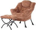 Welnow Lazy Chair with Ottoman, Reading Chair with Footrest, Brown by LifeGetsBetterWithWelnow