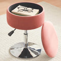 Adjustable Vanity Stool with Storage Swivel Vanity Chair Makeup Stool Pink by RUCUKEN