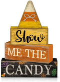 Lineshading 4 Pcs Halloween Table Decoration Candy Corn Wooden Stacked Sign by Lineshading
