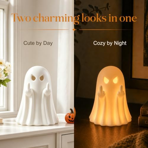 Halloween Ghost Figurine Cute Spooky Ghost Statue White - Image 3