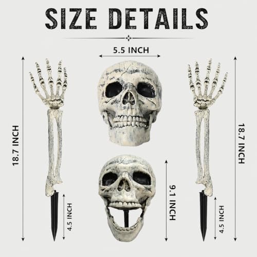 AISENO Realistic Skeleton Stakes Halloween Decorations for Lawn Stakes Garden Halloween Skeleton Decoration Outdoor - Image 6