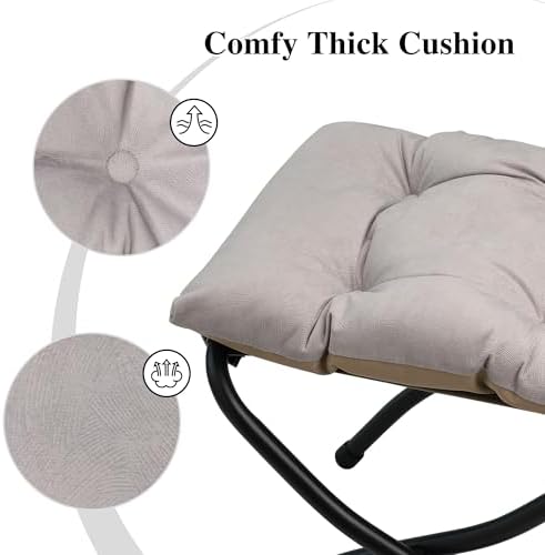15"(H) Folding Ottoman, Foldable Footrest Stool, Portable Small Foot Stool for Couch, Collapsible Foot Rest Ottoman for Sofa, Accent Padded Ottomans for Home, Living Room, Light Grey - Image 5