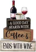 Lineshading 4 Pcs Coffee and Wine Bar Decor Farmhouse Kitchen Counter Decor by Lineshading