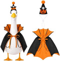 Halloween Porch Goose Outfit Vampire Cape Pumpkin‑Skull Party Hat, Orange by TAKEALOOKO