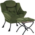 Welnow Lazy Chair with Ottoman, Reading Chair with Footrest, Army Green by LifeGetsBetterWithWelnow