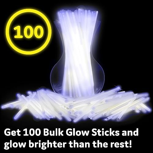 PartySticks White Glow Sticks - 100pk, 8 Glow In The Dark Light Up Party Favors, Decorations and Accessories - Image 4