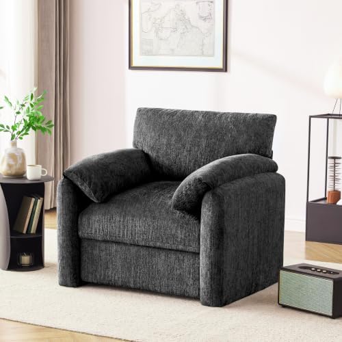 Howjoe Accent Chair for Living Room, Oversized Reading Armchair, Gray by Unknown
