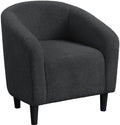 Yaheetech Small 25.5in Wide Sherpa Barrel Accent Chair Bedroom, Dark Gray by Yaheetech