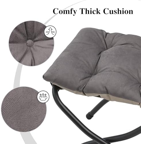 15"(H) Folding Ottoman, Foldable Footrest Stool, Portable Small Foot Stool for Couch, Collapsible Foot Rest Ottoman for Sofa, Accent Padded Ottomans for Living Room, Bedroom, Dark Coffee - Image 5
