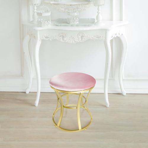 Vanity Chair, Small Velvet Vanity Stool & Ottoman Bench for Bathroom, Dorm - Image 5