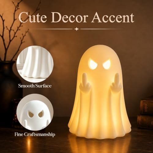 Halloween Ghost Figurine Cute Spooky Ghost Statue White - Image 6