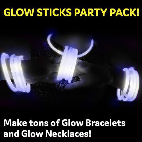 PartySticks White Glow Sticks - 100pk, 8 Glow In The Dark Light Up Party Favors, Decorations and Accessories - Image 3