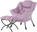 Tiita Lazy Chair with Ottoman, Comfy Reading Accent Chair, Light Purple by TiitaHome
