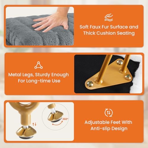 DUMOS Vanity Stool Chair, Ottoman with Storage for Living Room, Bedroom - Image 5