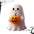 White Decorative Halloween Ghost Figurine (Yellow Pumpkin Ghost) by Unknown