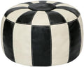 Thgonwid Unstuffed Moroccan Ottoman Pouf Cover, Ottoman Footstool Storage Solution, Bean Bag Chair, Foot Rest, Multi-Black&White by Thgonwid