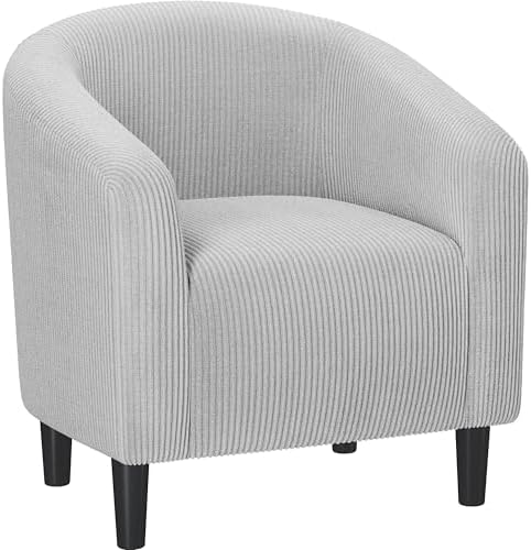 Yaheetech Small 25.5in Wide Corduroy Accent Chair for Bedroom, Light Gray by Yaheetech