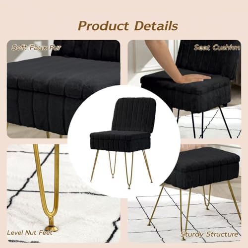Vanity Chair with Storage | Comfy Ottoman with Folding Back - Image 6