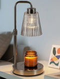 Silver Gray Candle Warmer Lamp with 24h Cycle Timer, Dimmable Wax Warmer by GODONLIF