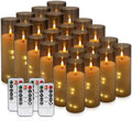 YOROXRG 24 Pack Halloween Decoration Flickering Flameless Candles, Battery Operated LED Candles for New Year, Home Decor, Parties, Wedding,Christmas(D2.2 x H 5" 6" 7") Grey by YOROXRG