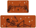 Artoid Mode Skeleton Orange Halloween Kitchen Mats Set of 2-17x29+17x47 by ArtoidMode