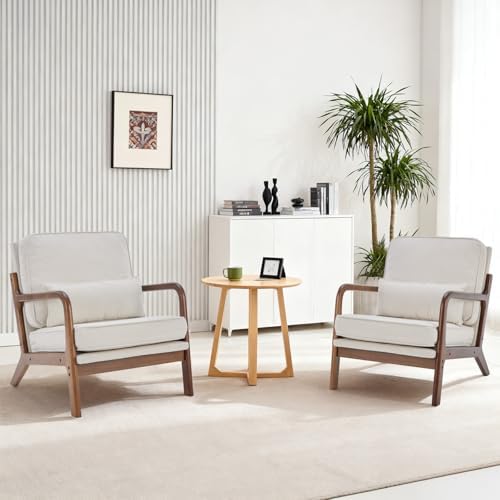 DUMOS Mid Century Accent Chairs Set of 2, 16'' Seat Height Lounge Chair by DumosLifestyle