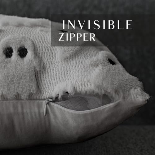 DFXSZ Halloween Pillow Covers 18x18 inch 2Pcs Silver Gray Ghost Halloween Decor - Image 2