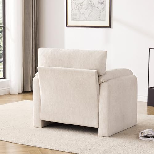 Howjoe 2 Pack Accent Chair for Living Room, Oversized Armchair, Beige - Image 6