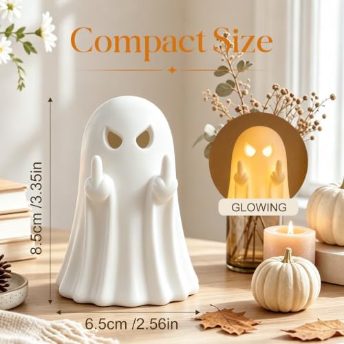 Halloween Ghost Figurine Cute Spooky Ghost Statue White - Image 2
