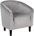 Yaheetech Small 25.5in Wide Velvet Barrel Accent Chair for Bedroom, Gray by Yaheetech