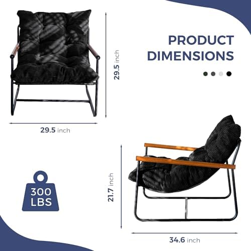 MAXYOYO Modern Accent Chair, Comfy Living Room Chair with Metal Frame - Image 2